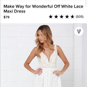 Lulus Make Way for Wonderful off white lace maxi